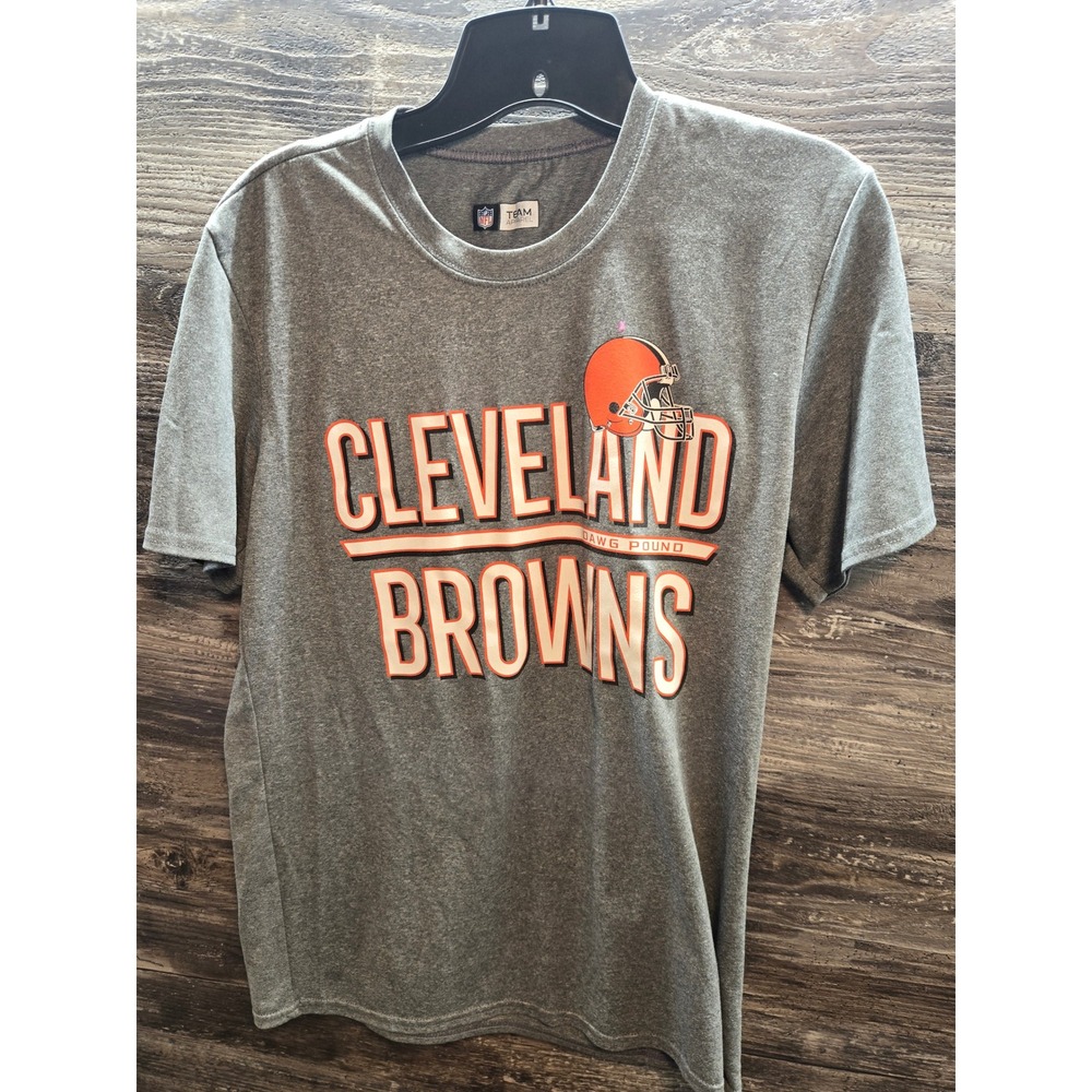 NFL Team Apparel Cleveland Browns Dawg Pound Heather Gray Graphic T-Shirt Mens S